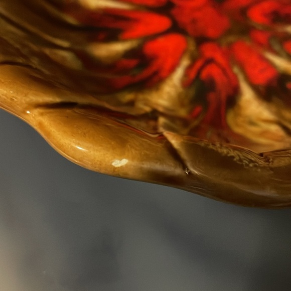 VINTAGE Japan drip glaze 1970s bowl scalloped floral - Picture 6 of 6